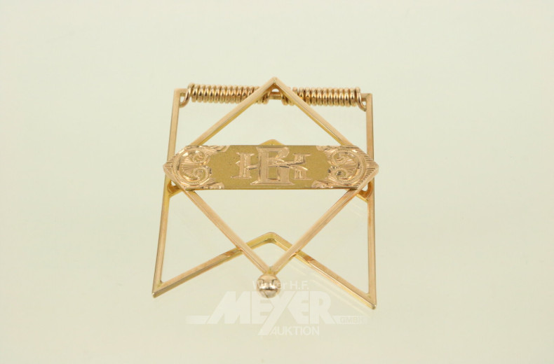 Seiten-/Geldklammer mit Monogramm: BK