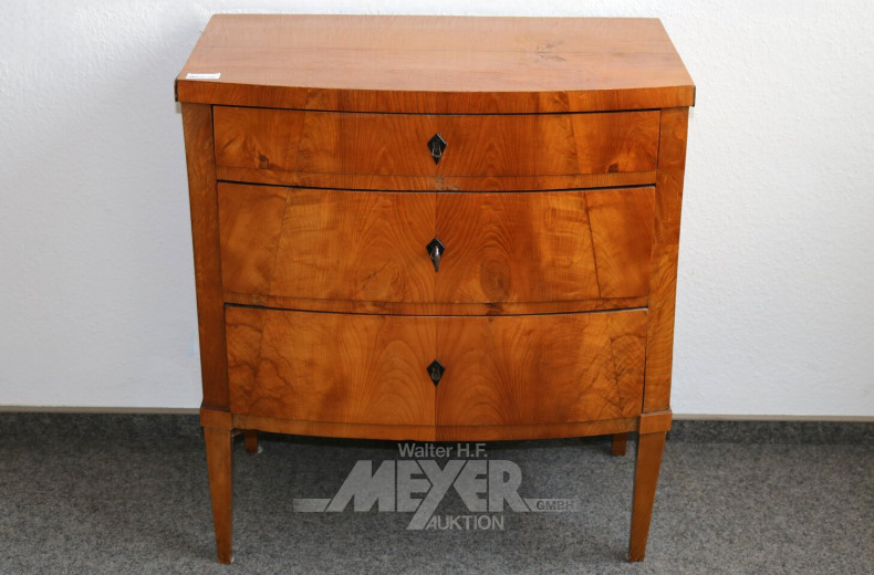Beinkommode, Biedermeier, vermutl. Birke furniert