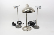 3 Tischlampen, best. aus 1 Schreibtischlampe, KAISER-IDELL sowie 2 Halogen-Tischlampen