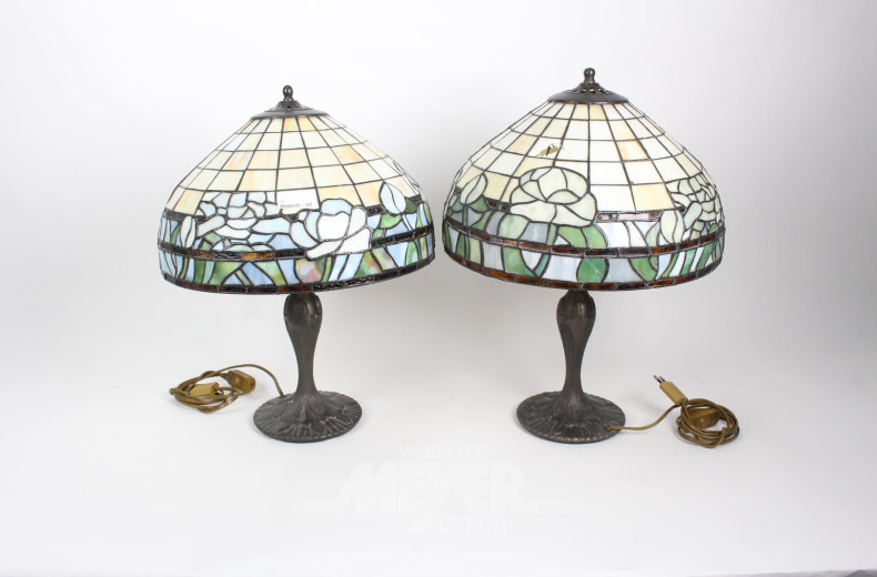 Paar Tischlampen, Tiffany-Stil