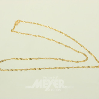 zarte oriental. Halskette in 916er GG, gestempelt