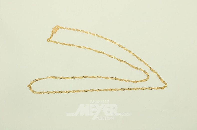 zarte oriental. Halskette in 916er GG, gestempelt