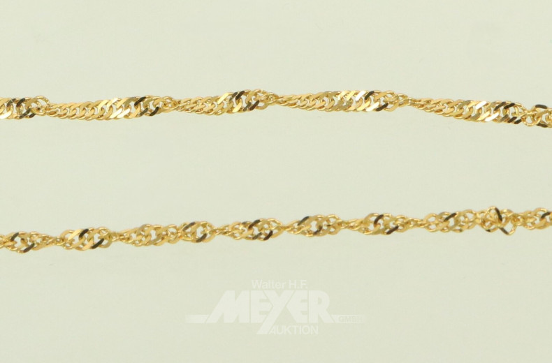 zarte oriental. Halskette in 916er GG, gestempelt