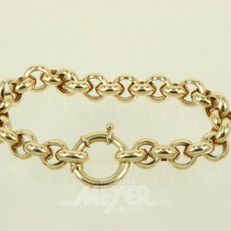 Gliederarmband, hohl gearbeitet, mit gr. Federring-Verschluss