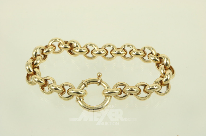 Gliederarmband, hohl gearbeitet, mit gr. Federring-Verschluss