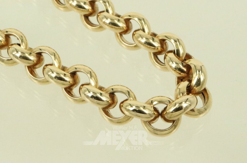 Gliederarmband, hohl gearbeitet, mit gr. Federring-Verschluss