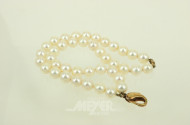 Zweireihiges Perlenarmband mit Schließe in 585 GG