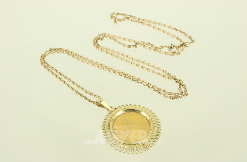 Kette mit Anhänger, Sonderprägung "Apollo 11"