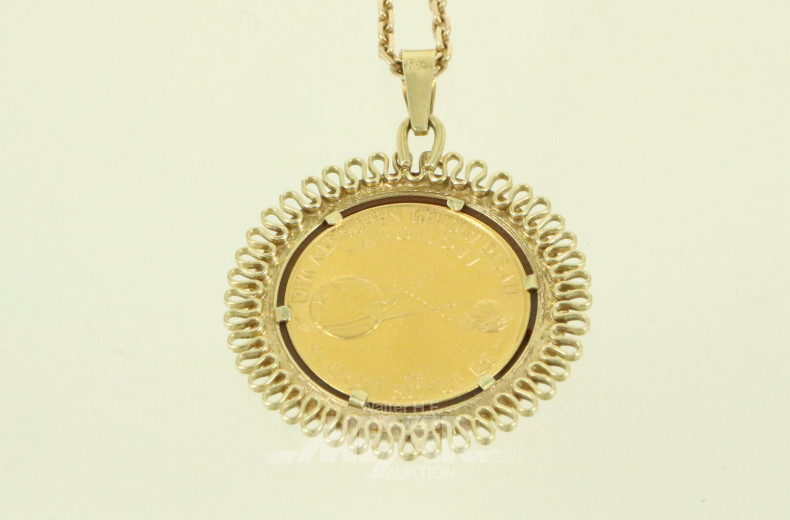 Kette mit Anhänger, Sonderprägung "Apollo 11"