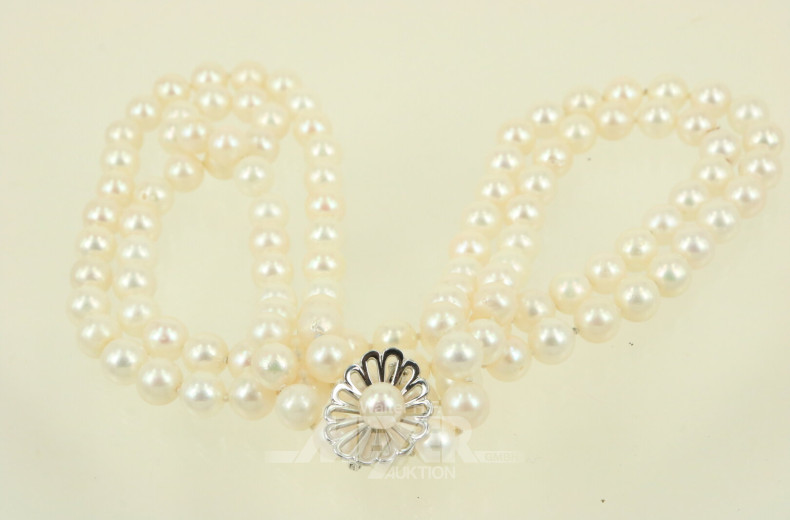 Lange Perlenkette mit Verkürzer in 750 WG