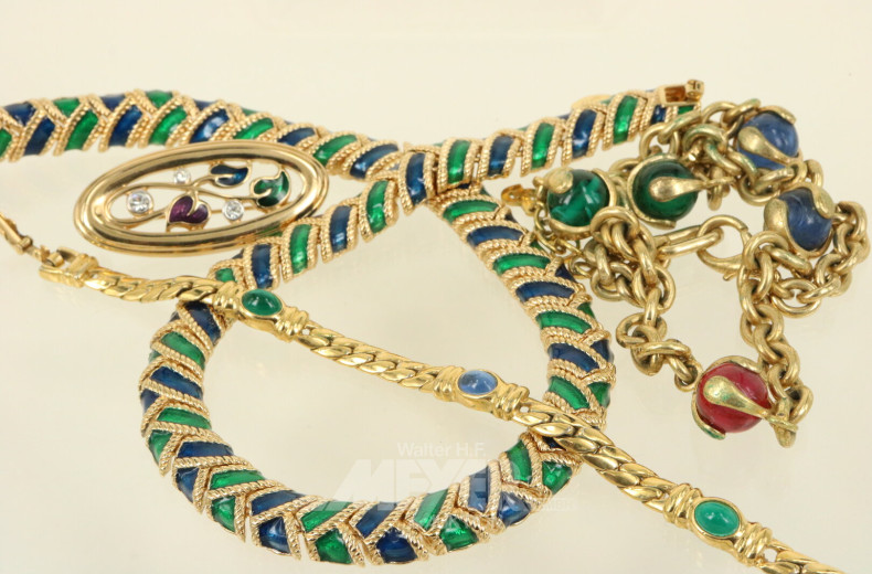 Posten Modeschmuck, best. aus Ketten, Ohrringe, Armbänder, Broschen etc.