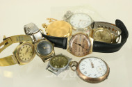 Konvolut Taschen- und Armbanduhren im Schmuckkasten