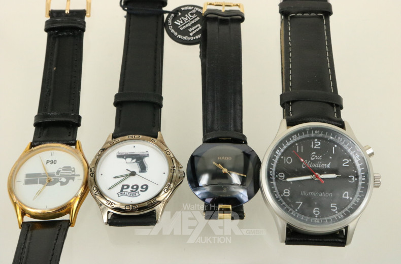 5 Damen- und Herrenarmbanduhren, versch. Hersteller