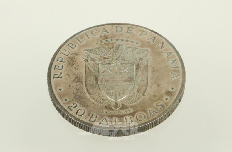 Silbermünze Panama - 20 Balboas 'Simon Bolivar' 1972