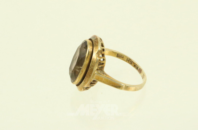 Damenring mit 1 Farbstein, braun