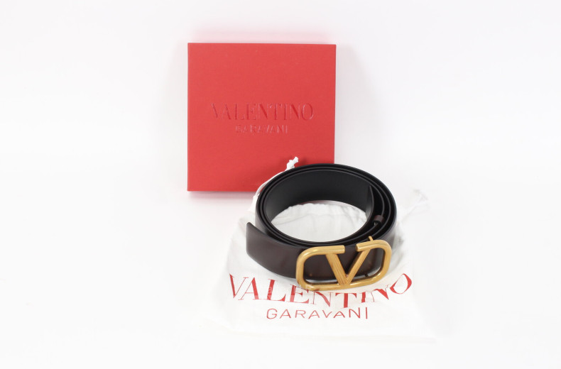 Herren-Wendegürtel in Dunkelbraun/Schwarz mit Gürtelschnalle 'Vlogo Signature'