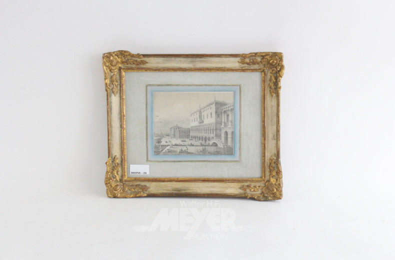 Bleistiftzeichnung 'Dogenpalast von Venedig'