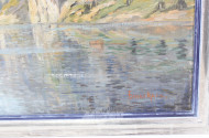 Gemälde "Gebirgstal mit See"