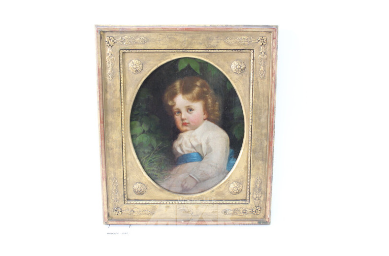 Gemälde "Kind im Laub"