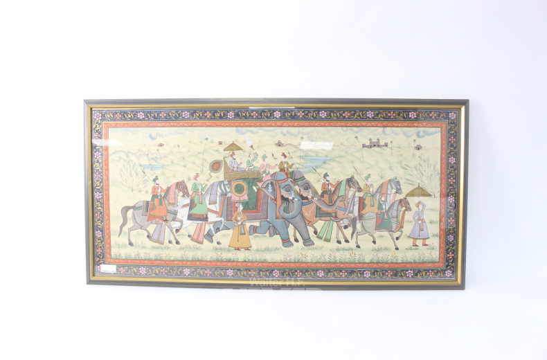 Gemälde "Herrscherzug mit Elefanten und Pferden"