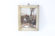 Gouache "Reiter-Soldaten im Gefecht"