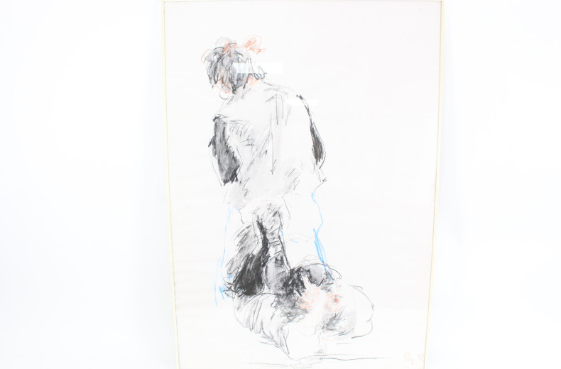 2 Zeichnungen 'Aktstudie'