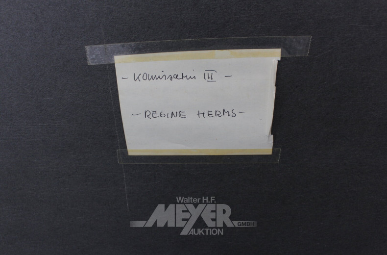 2 Mischtechnik-Zeichnungen 'Kommissarin III' und 'Personenstudie'