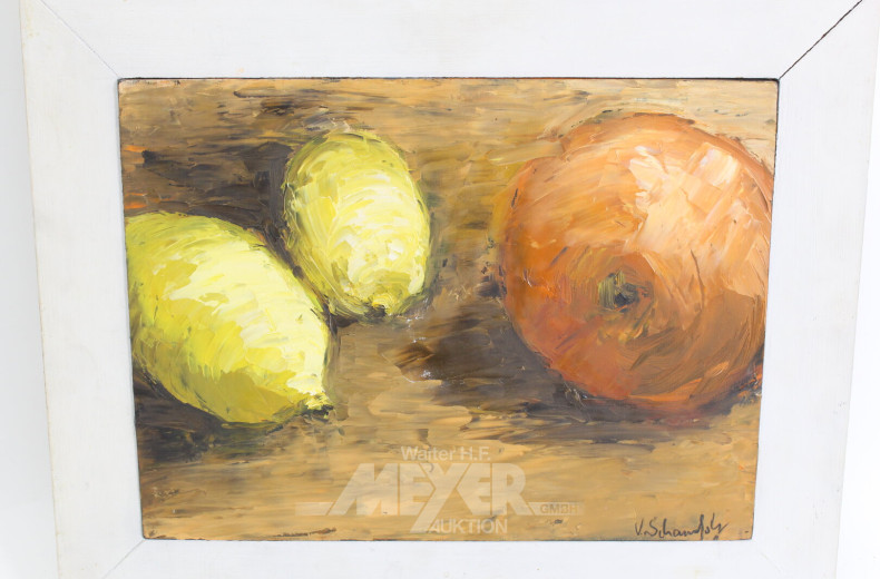Gemälde 'Zwei Zitronen und Orange'