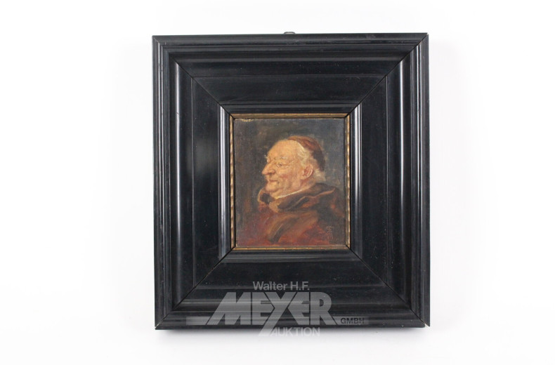 Paar Ölgemälde jew. mit Porträt eines Mönchs