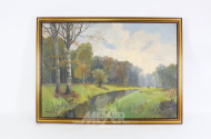 Gemälde "Flusslauf am Waldrand"