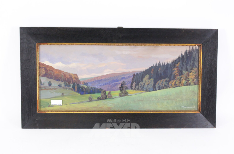 Aquarell / Gouache "Landschaftsansicht"