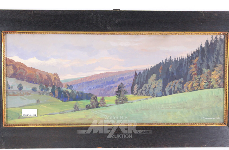 Aquarell / Gouache "Landschaftsansicht"