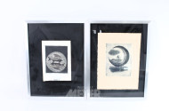 2 Litographien "Fische" / "Mond"