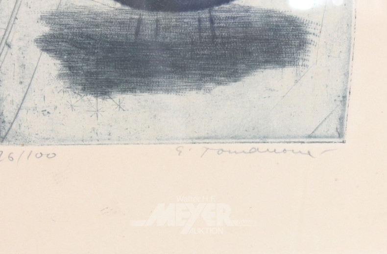 2 Litographien "Fische" / "Mond"