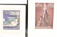 2 Farbserigraphien 'Die Bachnymphe' und 'Flora Okuli'