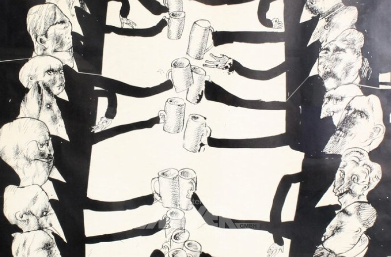 Ausstellungsplakat 'Horst Janssen in der Galerie Wolfgang Ketterer, Villa Stuck'