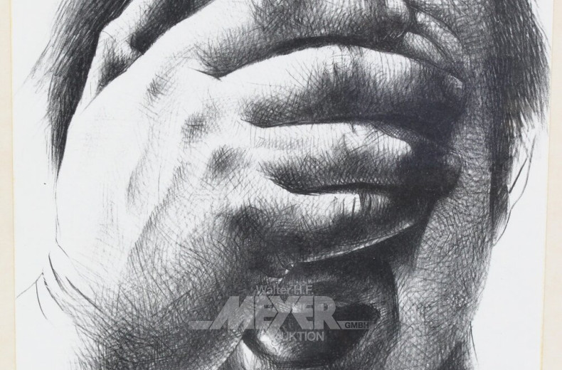 Druckgrafik "Entsetzte Grimasse"