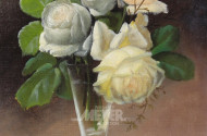 kl. Gemälde  "Rosenstillleben"