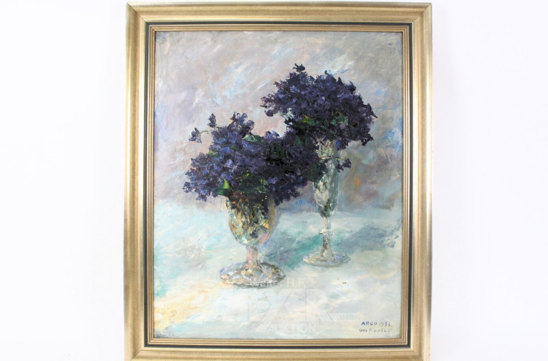 Gemälde  "Blumenstillleben mit Vasen"