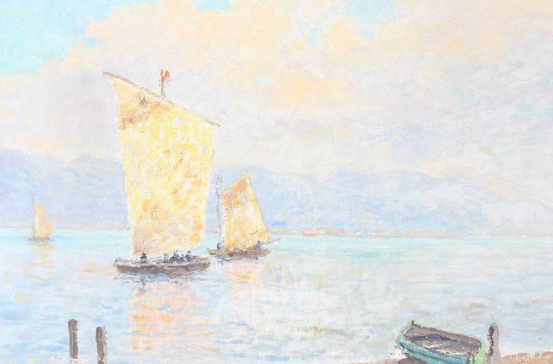 Gemälde  "Abendsonne  am Gardasee"