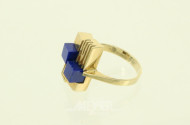 Damenring, besetzt mit 2 blauen Farbsteinen