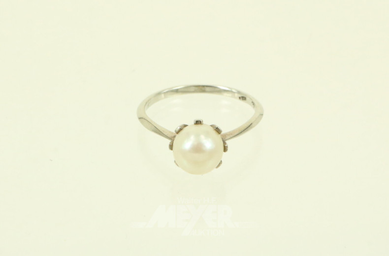 Damenring, besetzt mit 1 Perle
