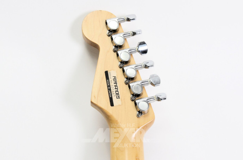 E-Gitarre, bez. FERNANDES (Stratocaster-Form), schwarz