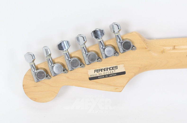 E-Gitarre, bez. FERNANDES (Stratocaster-Form), schwarz