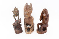3 Holzschnitzfiguren u.a. thailändisch