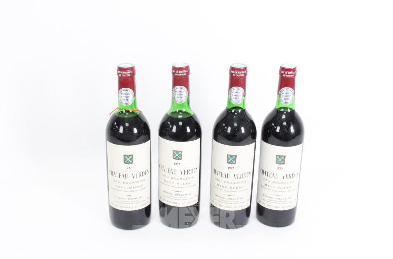 4 Flaschen Rotwein, Frankreich 1977