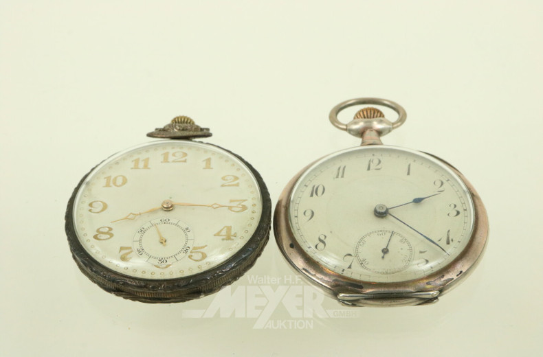 Konvolut Silberschmuck, best. aus Manschettenknöpfe, Ketten, Taschenuhren, Anhänger etc.