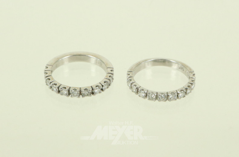 Paar Allianzringe mit jew. 11 kl. Brillanten