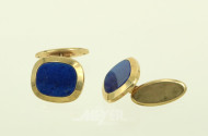 Paar Manschettenknöpfe, besetzt mit Lapislazuli