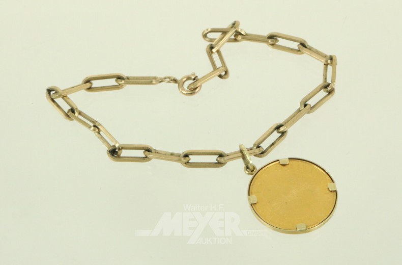 Armband in 333 GG mit Goldmedaille Lübeck zu 986er Gold